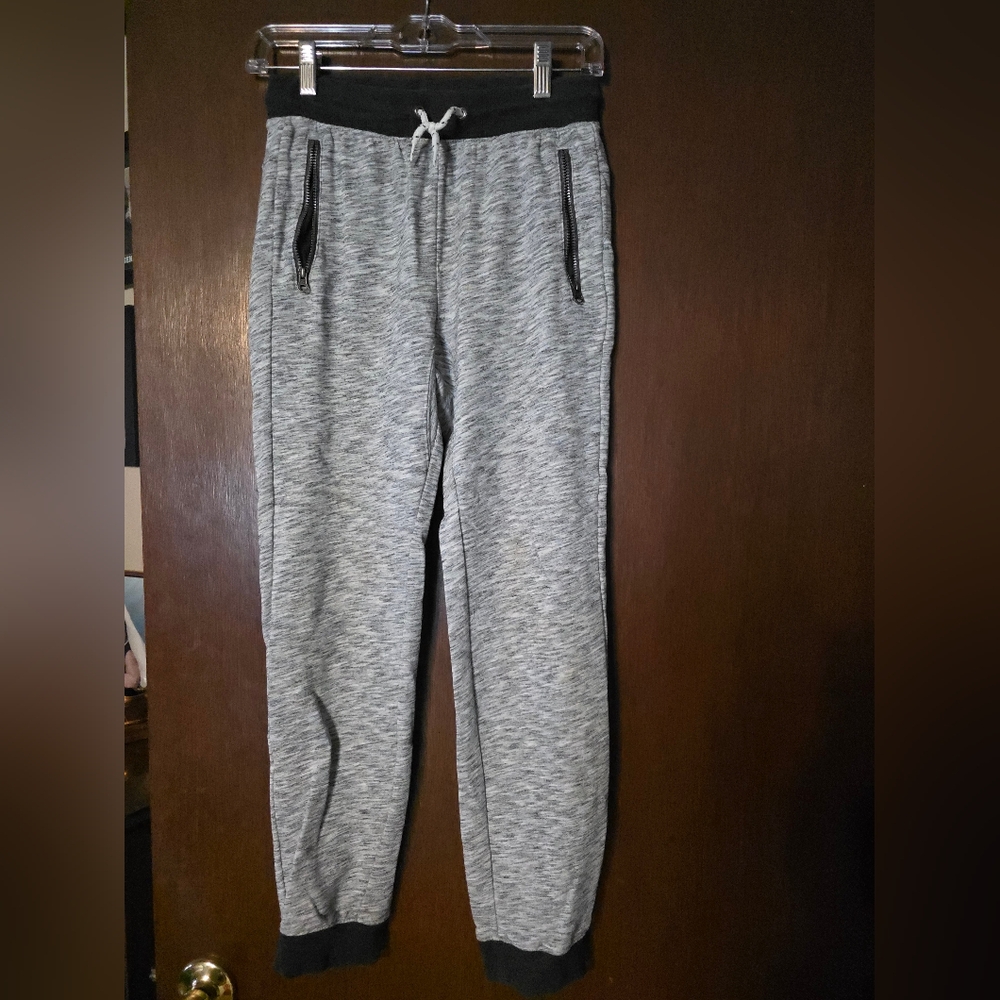 Gray Jogger Sweatpants with Black Accents